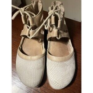 Rare Naot Leather  Sandals Ankle Tie Closed Toe Grey- Size 39 (8.5)